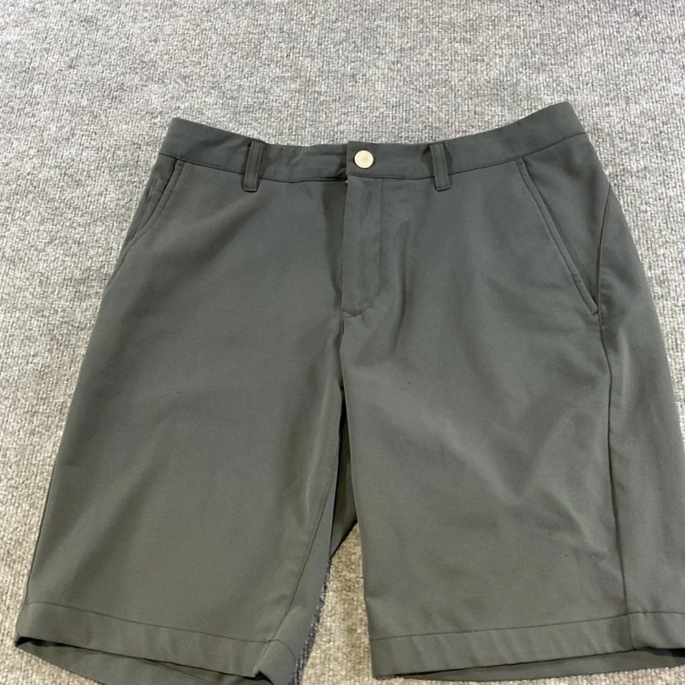Bonobos Golf Mens Performance Shorts Gray 32 10 Inch Inseam Flat Front Stretch